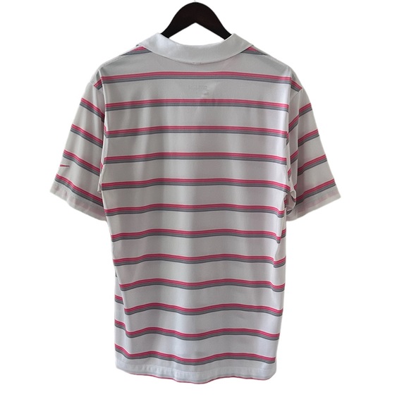 Nike Short Sleeve Striped Polo Shirt Size Medium - Picture 5 of 5